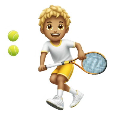 Niño morenito jugando tennis sticker