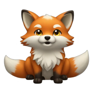 cute fox in a storm sticker