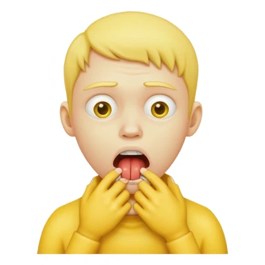 A yellow person choking themselves sticker