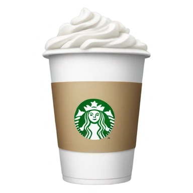 white starbucks with black cream sticker
