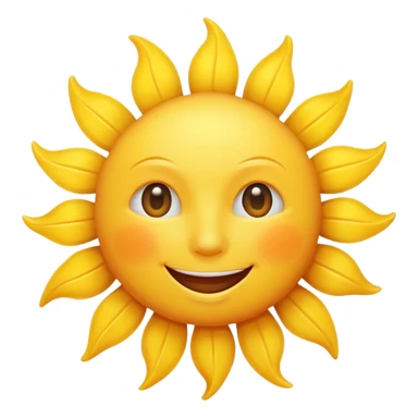 smiling sun emoji, simple and cheerful sticker