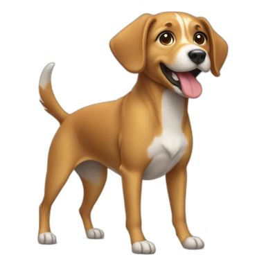 3 legged dog standing on one leg sticker