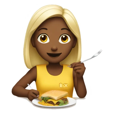 Girl eating food  sticker