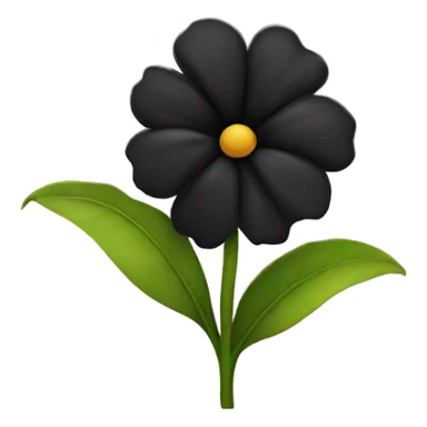 black flower with face and big head sticker