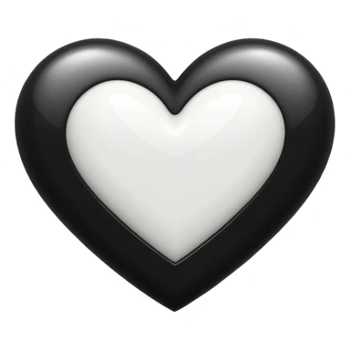 Black and white heart sticker