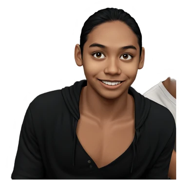 smiling boy with black hair sticker