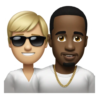 P. diddy with justin biber sticker