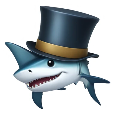 Shortfin mako with a top hat sticker