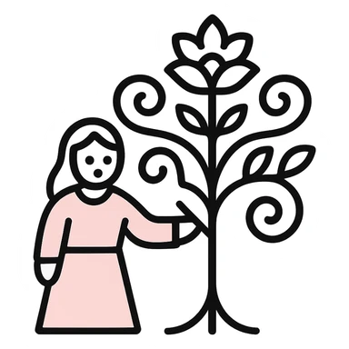 minimal favicon tree, Slavic folk art style sticker
