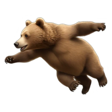 Baby grizzly bear flying sticker