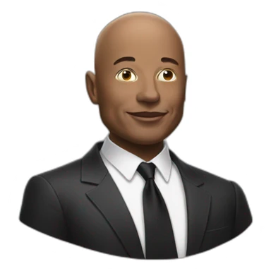 bald black elon musk sticker