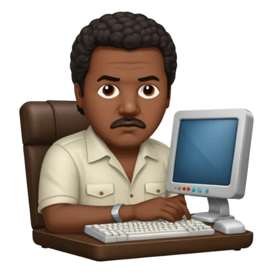 Pablo escobar using computer sticker