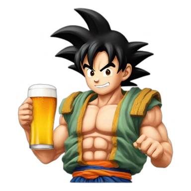 Son goku drinking bier sticker