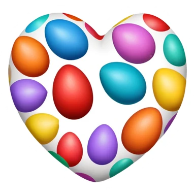 make a real heart shape. easter eggs sticker