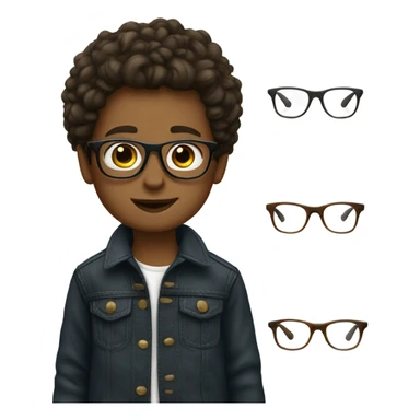 stylish boy with glasses sticker