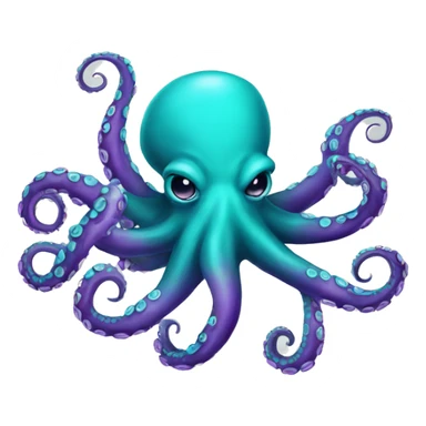 Purple & turquoise octopus   sticker