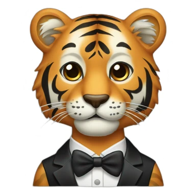 Tiger in a tuxedo sticker