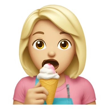 Rubia comiendo helado  sticker