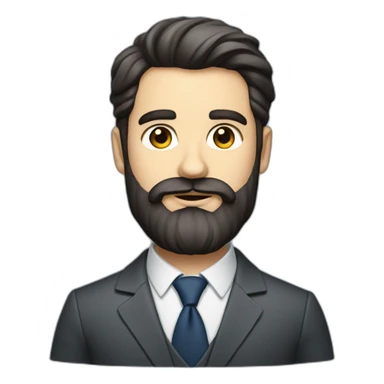 dark-haired French real estate agent with a big beard who dresses classy sticker