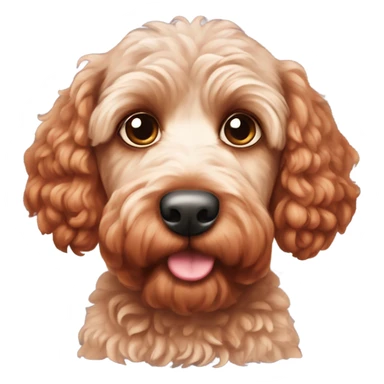 Red cockapoo with puppy dog eyes  sticker