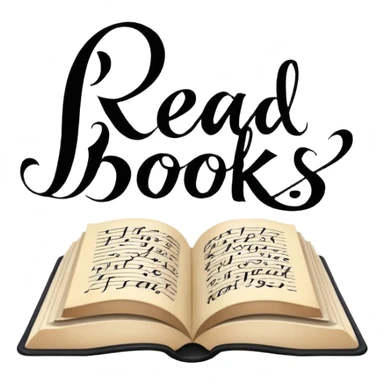 lettering in caligraphy "read books" sticker