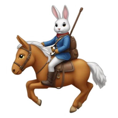 lapin sur un cheval sticker