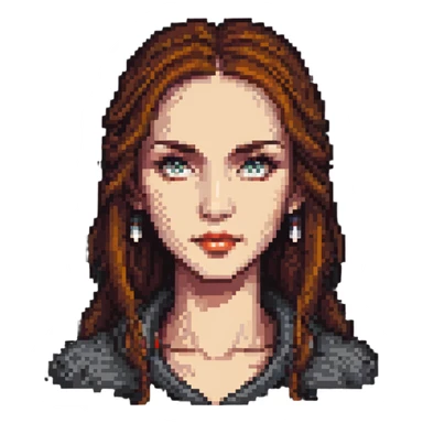 A woman character with detailed facial features sticker