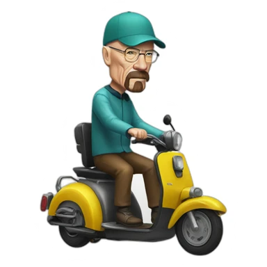 Walter white on a razor scooter sticker