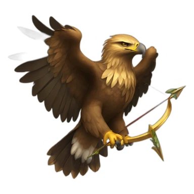Golden eagle with talons holding onto arrows and laurel branch sticker