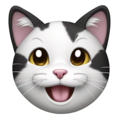 laughing to tears black and white cat sticker