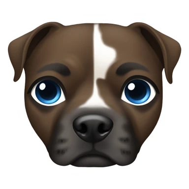 A bruinette with blue eyes with black pit bull sticker