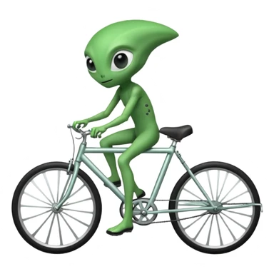 alien riding bicycle sticker