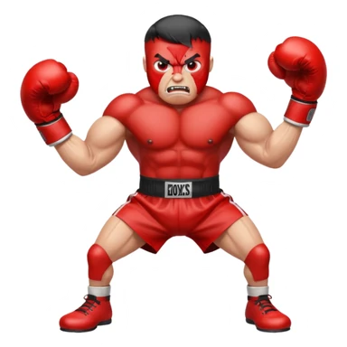 Gota de sangre con cara de enfado y unos guantes de boxeo, que tenga brazos y piernas musculados sticker