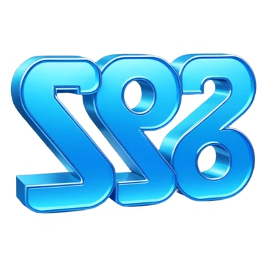 3D-rendered digital text that reads '!spin 123456' in bold, futuristic lettering. The letters are glossy, vibrant electric blue with metallic reflections and subtle neon edges.  sticker