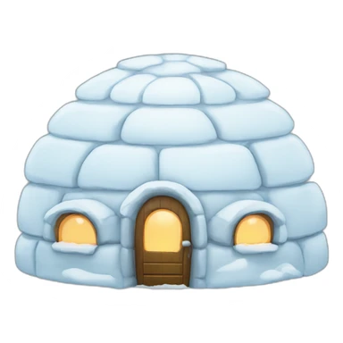 igloo with two eyes as doors sticker