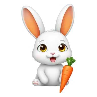 Cute Bunny With Carrot sticker