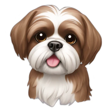 brown shih tzu sticker