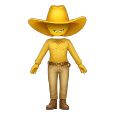 ampolleta sonriente y de color amarillo con sombrero antropomorfisada de cuerpo completo con piernas y brasos sticker