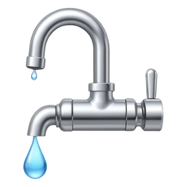 a tap with a small water droplet at the end sticker