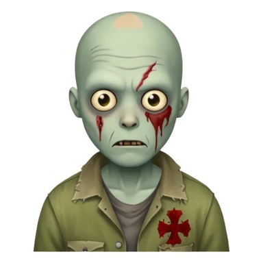 bald zombie sticker