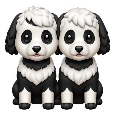 Un caniche blanco y otro caniche negro,los dos separados Y que sean caniches sticker