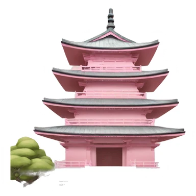 Light pink Japanese temple sticker