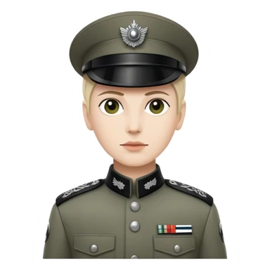 Imperial officer with cap and olive-gray uniform from Star Wars sticker