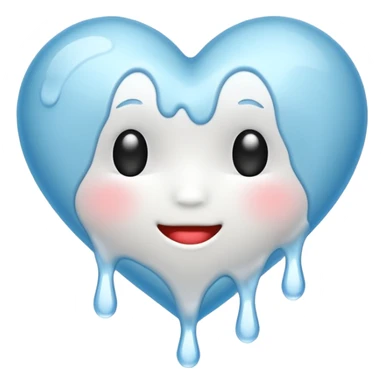 white heart melting sticker