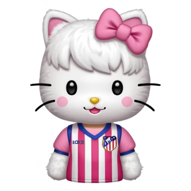 hello kitty with atletico madrid jersey sticker