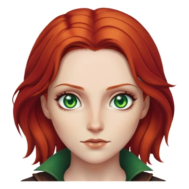 Triss Merigold from The Witcher with red hair and green eyes sticker