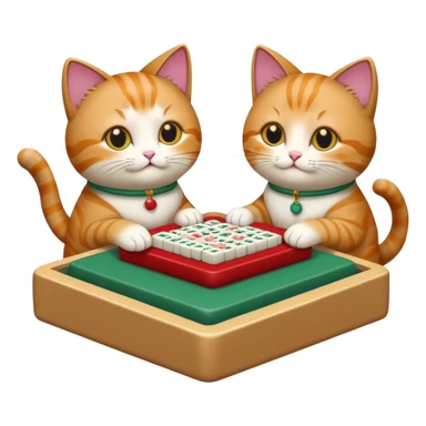 cats  playing mahjong sticker