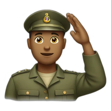 saluting soldier sticker