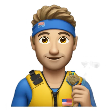 pro kayaker with medals sticker