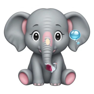 small elephant, begging pose, watery eyes sticker